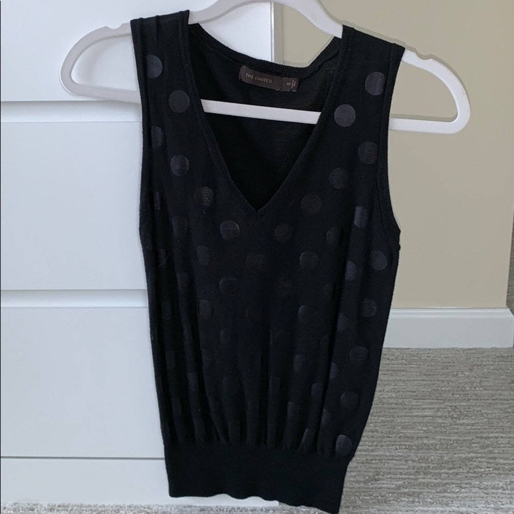 Limited black polka dot sweater vest